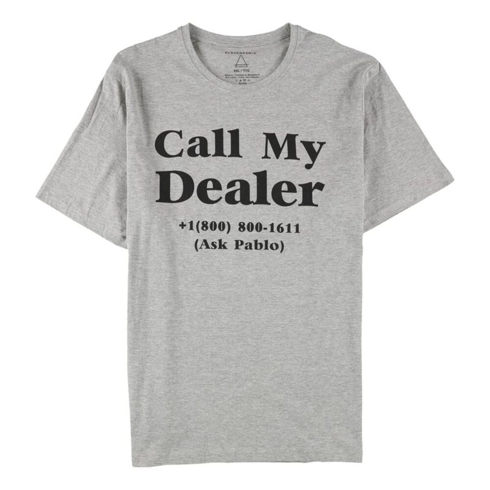 Elevenparis Mens Call My Dealer Graphic T-Shirt, NWT